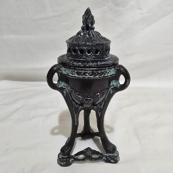 Antique Incense Burner Censer - 2 1/2" W x 6 1/4" H - Picture 1 of 5